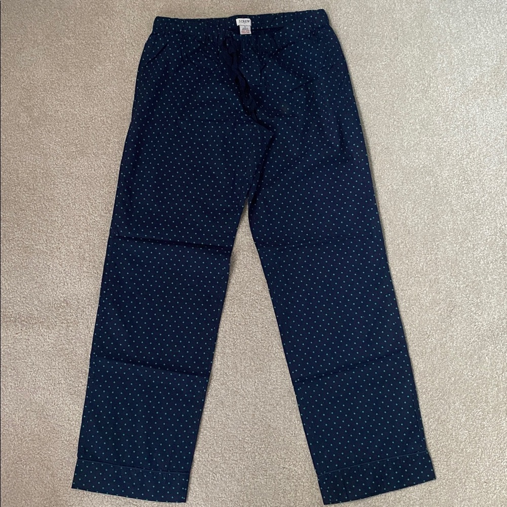 J. Crew Navy Polka Dot Pajama Pants. NWT. Size Small.